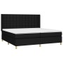 Cama box spring con colchón tela negro 200x200 cm de , Camas y somieres - Ref: Foro24-3132339, Precio: 705,18 €, Descuento: %