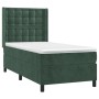 Cama box spring con colchón terciopelo verde oscuro 100x200 cm de , Camas y somieres - Ref: Foro24-3132906, Precio: 397,91 €,...