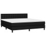 Box spring bed mattress and LED lights black fabric 160x200 cm by , Beds and slatted bases - Ref: Foro24-3133487, Price: 509,...