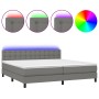 Cama box spring colchón y luces LED tela gris claro 200x200 cm de , Camas y somieres - Ref: Foro24-3133502, Precio: 535,46 €,...