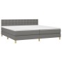 Box spring bed with mattress and LED dark gray fabric 200x200 cm by , Beds and slatted bases - Ref: Foro24-3134062, Price: 60...