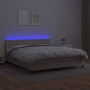 Box spring bed LED mattress cappuccino synthetic leather 180x200cm by , Beds and slatted bases - Ref: Foro24-3134242, Price: ...