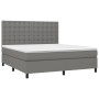 Cama box spring colchón y luces LED tela gris oscuro 160x200 cm de , Camas y somieres - Ref: Foro24-3135206, Precio: 551,45 €...