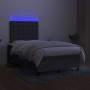 Cama box spring con colchón y LED tela gris oscuro 120x200 cm de , Camas y somieres - Ref: Foro24-3135182, Precio: 421,87 €, ...