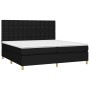 Box spring bed mattress and LED lights black fabric 200x200 cm by , Beds and slatted bases - Ref: Foro24-3135783, Price: 686,...