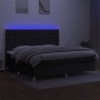 Box spring bed mattress and LED lights black fabric 200x200 cm by , Beds and slatted bases - Ref: Foro24-3135783, Price: 686,...