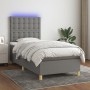 Cama box spring colchón y luces LED tela gris oscuro 100x200 cm de , Camas y somieres - Ref: Foro24-3135734, Precio: 373,35 €...