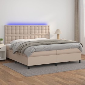 Boxspringbett LED Matratze Cappuccino Kunstleder 200x200cm von , Betten und Lattenroste - Ref: Foro24-3135968, Preis: 712,91 ...