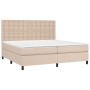 Cama box spring colchón LED cuero sintético capuchino 200x200cm de , Camas y somieres - Ref: Foro24-3135968, Precio: 712,91 €...