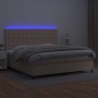 Cama box spring colchón LED cuero sintético capuchino 200x200cm de , Camas y somieres - Ref: Foro24-3135968, Precio: 712,91 €...