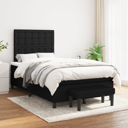 Cama box spring con colchón tela negro 120x200 cm de , Camas y somieres - Ref: Foro24-3136903, Precio: 459,17 €, Descuento: %