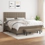 Box spring bed with taupe gray fabric mattress 160x200 cm by , Beds and slatted bases - Ref: Foro24-3136929, Price: 662,51 €,...