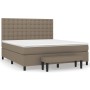 Cama box spring con colchón tela gris taupe 160x200 cm de , Camas y somieres - Ref: Foro24-3136929, Precio: 649,84 €, Descuen...