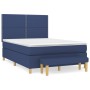 Box spring bed with blue fabric mattress 140x190 cm by , Beds and slatted bases - Ref: Foro24-3137075, Price: 570,03 €, Disco...