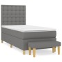 Cama box spring con colchón tela gris oscuro 100x200 cm de , Camas y somieres - Ref: Foro24-3137454, Precio: 396,77 €, Descue...