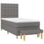 Cama box spring con colchón tela gris oscuro 100x200 cm de , Camas y somieres - Ref: Foro24-3137454, Precio: 396,77 €, Descue...