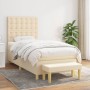 Cama box spring con colchón tela color crema 90x190 cm de , Camas y somieres - Ref: Foro24-3137442, Precio: 402,68 €, Descuen...