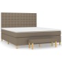 Box spring bed with taupe gray fabric mattress 160x200 cm by , Beds and slatted bases - Ref: Foro24-3137489, Price: 651,69 €,...