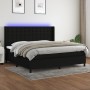 Box spring bed mattress and LED lights black fabric 200x200 cm by , Beds and slatted bases - Ref: Foro24-3138663, Price: 719,...