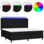 Cama box spring colchón y luces LED tela negro 200x200 cm de , Camas y somieres - Ref: Foro24-3138663, Precio: 659,81 €, Desc...