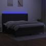 Boxspringbettmatratze und LED-Leuchten aus schwarzem Stoff 200x200 cm von , Betten und Lattenroste - Ref: Foro24-3138663, Pre...