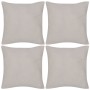 4 beige Kissenbezüge aus Baumwolle, 40 x 40 cm von vidaXL, Kissen - Ref: Foro24-130910, Preis: 23,17 €, Rabatt: %