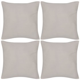 4 fundas beige para cojines de algodón, 40 x 40 cm de vidaXL, Cojines - Ref: Foro24-130910, Precio: 23,17 €, Descuento: %