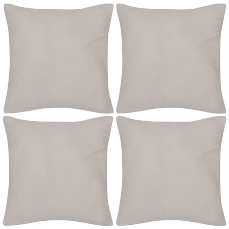 4 fundas beige para cojines de algodón, 40 x 40 cm de vidaXL, Cojines - Ref: Foro24-130910, Precio: 23,17 €, Descuento: %