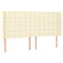 Cama box spring colchón y LED cuero sintético crema 200x200 cm de , Camas y somieres - Ref: Foro24-3139405, Precio: 723,99 €,...