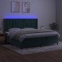 Cama box spring colchón y LED terciopelo verde oscuro 200x200cm de , Camas y somieres - Ref: Foro24-3139826, Precio: 740,12 €...