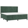 Box spring bed with mattress and LED dark green velvet 200x200cm by , Beds and slatted bases - Ref: Foro24-3139826, Price: 72...