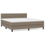 Cama box spring con colchón tela gris taupe 160x200 cm de , Camas y somieres - Ref: Foro24-3140389, Precio: 497,99 €, Descuen...