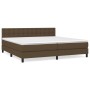 Box spring bed with dark brown fabric mattress 200x200 cm by , Beds and slatted bases - Ref: Foro24-3140404, Price: 590,60 €,...