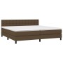 Box spring bed with dark brown fabric mattress 200x200 cm by , Beds and slatted bases - Ref: Foro24-3140404, Price: 590,60 €,...