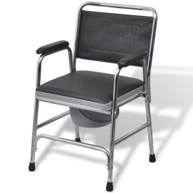 Toilet chair with black steel WC by vidaXL, Toilet and bidet seats - Ref: Foro24-110131, Price: 128,42 €, Discount: %