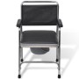 Silla con inodoro WC acero negra de vidaXL, Asientos de inodoros y bidés - Ref: Foro24-110131, Precio: 128,42 €, Descuento: %