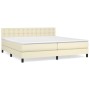 Cama box spring con colchón cuero sintético crema 200x200 cm de , Camas y somieres - Ref: Foro24-3141145, Precio: 617,51 €, D...