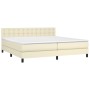 Cama box spring con colchón cuero sintético crema 200x200 cm de , Camas y somieres - Ref: Foro24-3141145, Precio: 617,51 €, D...