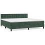 Box spring bed with dark green velvet mattress 200x200 cm by , Beds and slatted bases - Ref: Foro24-3141566, Price: 576,52 €,...