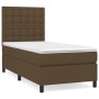 Box spring bed with dark brown fabric mattress 100x200 cm by , Beds and slatted bases - Ref: Foro24-3142076, Price: 393,44 €,...