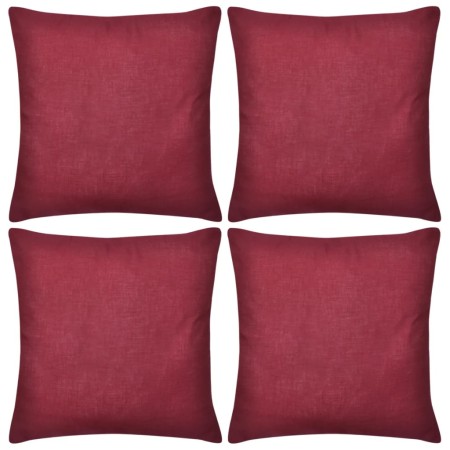 4 burgundy cotton cushion covers, 50 x 50 cm by vidaXL, Cushions - Ref: Foro24-130932, Price: 25,85 €, Discount: %