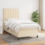 Cama box spring con colchón tela color crema 90x190 cm de , Camas y somieres - Ref: Foro24-3142062, Precio: 366,68 €, Descuen...