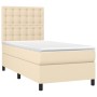 Cama box spring con colchón tela color crema 90x190 cm de , Camas y somieres - Ref: Foro24-3142062, Precio: 366,68 €, Descuen...