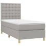 Box spring bed with light gray fabric mattress 80x200 cm by , Beds and slatted bases - Ref: Foro24-3142609, Price: 325,59 €, ...