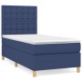 Cama box spring con colchón tela azul 90x190 cm de , Camas y somieres - Ref: Foro24-3142623, Precio: 365,89 €, Descuento: %