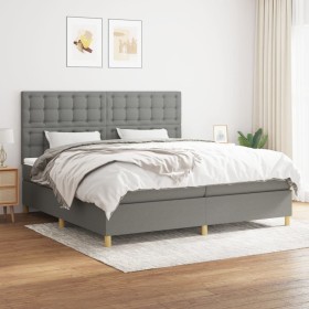 Cama box spring con colchón tela gris oscuro 200x200 cm de , Camas y somieres - Ref: Foro24-3142682, Precio: 662,17 €, Descue...