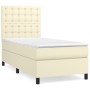 Cama box spring con colchón cuero sintético crema 100x200 cm de , Camas y somieres - Ref: Foro24-3142829, Precio: 400,91 €, D...