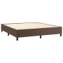 Cama box spring con colchón cuero sintético marrón 180x200 cm de , Camas y somieres - Ref: Foro24-3142860, Precio: 662,99 €, ...