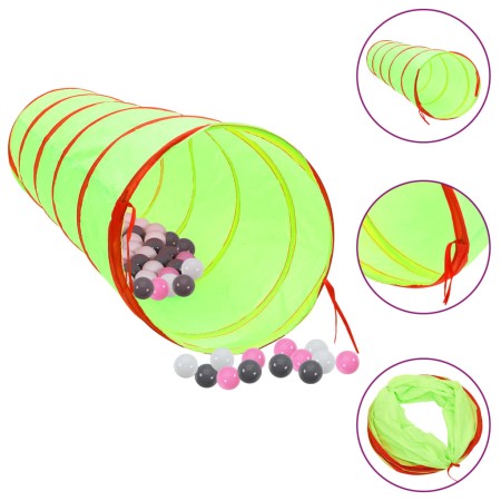 Kinderspieltunnel mit 250 grünen Polyesterbällen 175 cm von , Spielzelte und Tunnel - Ref: Foro24-3107759, Preis: 47,87 €, Ra...