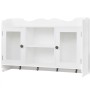 Wall cabinet display shelf glass MDF white books/DVD by vidaXL, Shelves and shelves - Ref: Foro24-242435, Price: 80,66 €, Dis...